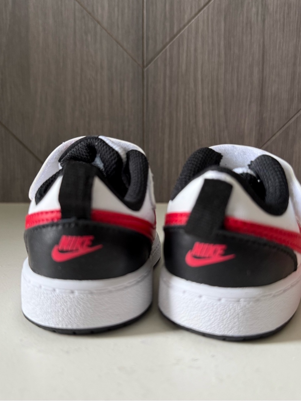 Nike Court Borough Low 2 Toddler White & University Red Sneakers - Picture 5 of 6